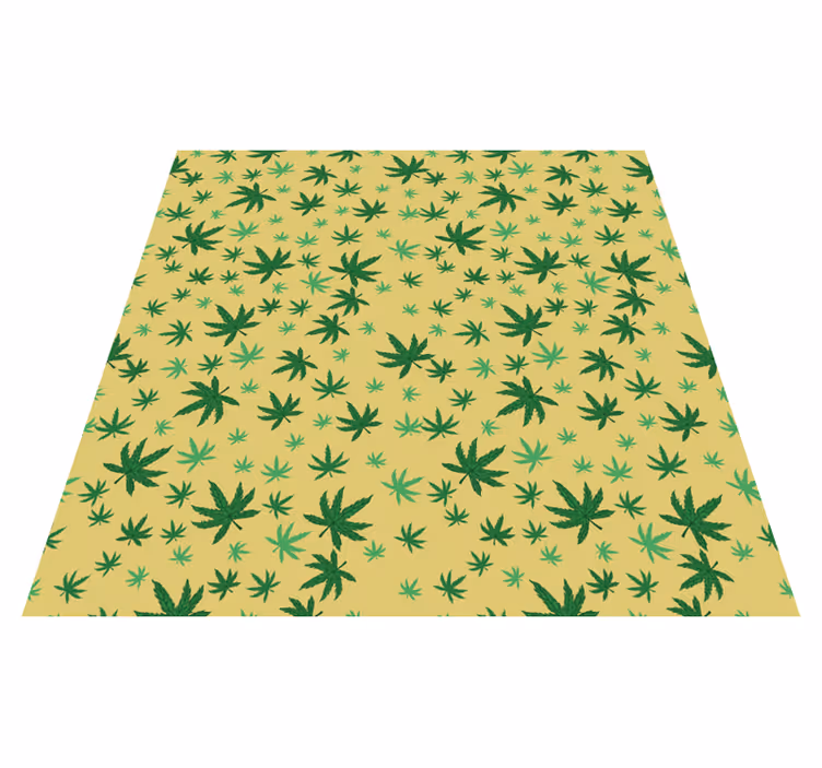 Alfombra vinílica flores patrón cannabis sin costuras - TenVinilo