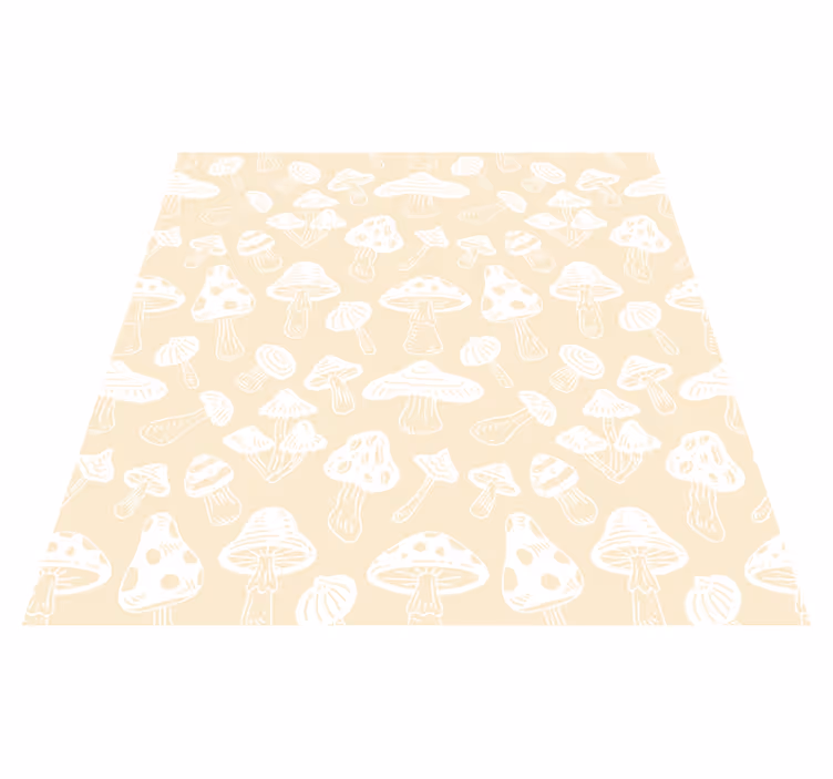 Alfombra vinílica flores diseños de champiñones beige - TenVinilo