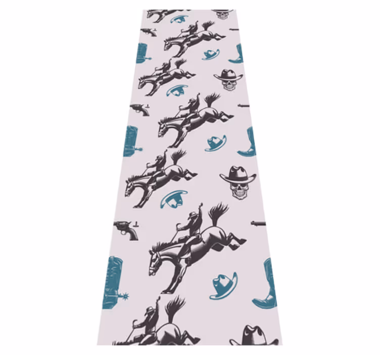 Alfombra vinílica dormitorio estampado caballo cowboy - TenVinilo
