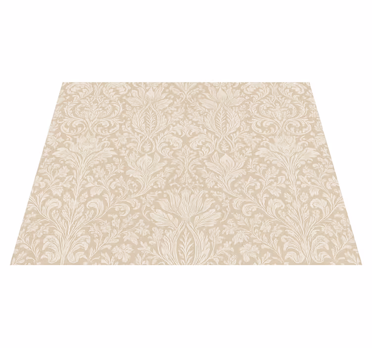 Alfombra vinílica dormitorio floral beige clásico - TenVinilo