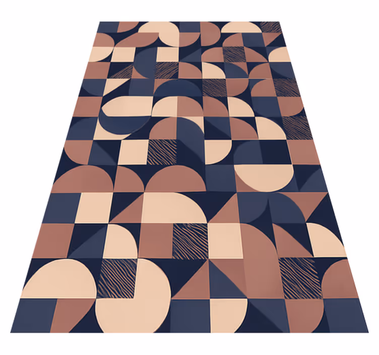 Alfombra vinílica dormitorio diseño geométrico púrpura - TenVinilo