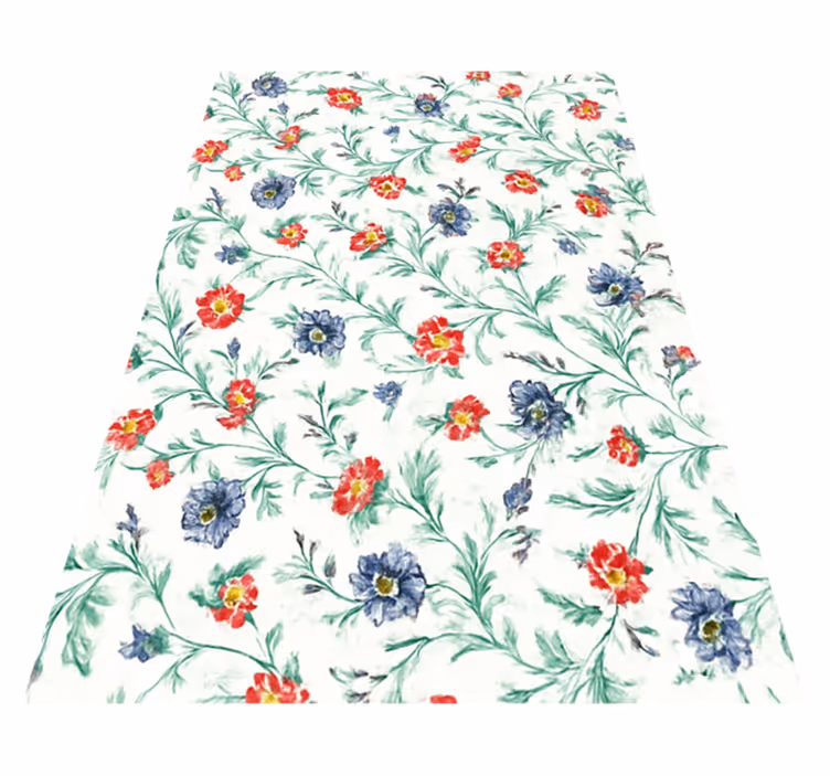 Alfombra vinílica dormitorio flores retro - TenVinilo
