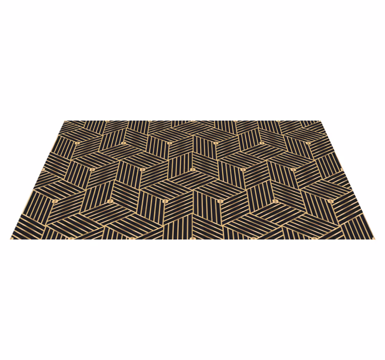 Alfombra vinílica geométrica patrón deco dorado - TenVinilo