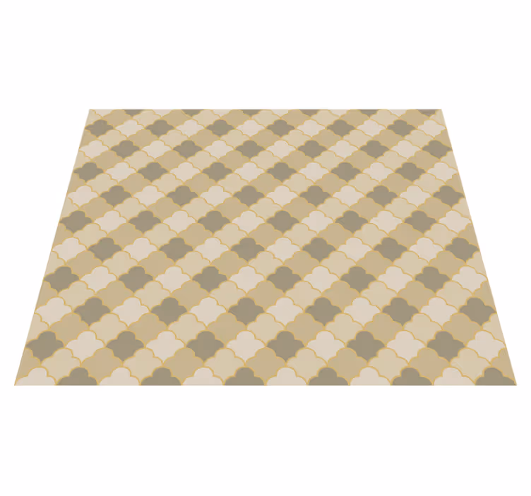 Alfombra vinílica geométrica beige art decó - TenVinilo
