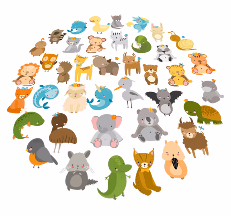 Alfombra vinílica infantil mis animales del zoo - TenVinilo