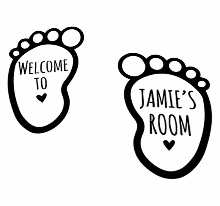 Alfombra vinílica infantil huellitas con nombre - TenVinilo