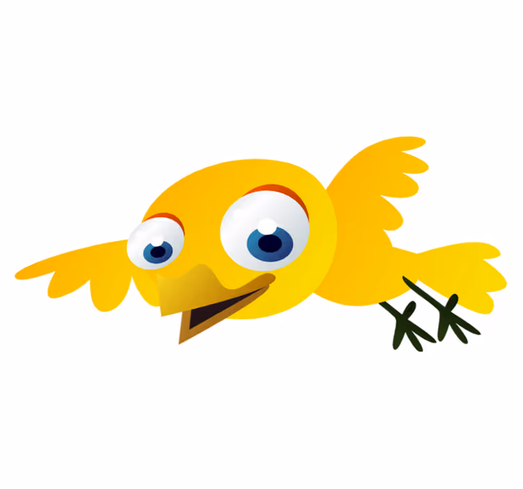 Alfombra vinílica infantil pájaro volador amarillo - TenVinilo
