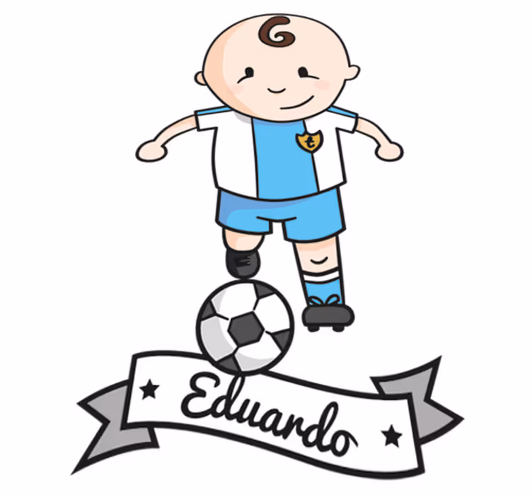 Alfombra vinílica infantil jugador de fútbol con nombre - TenVinilo
