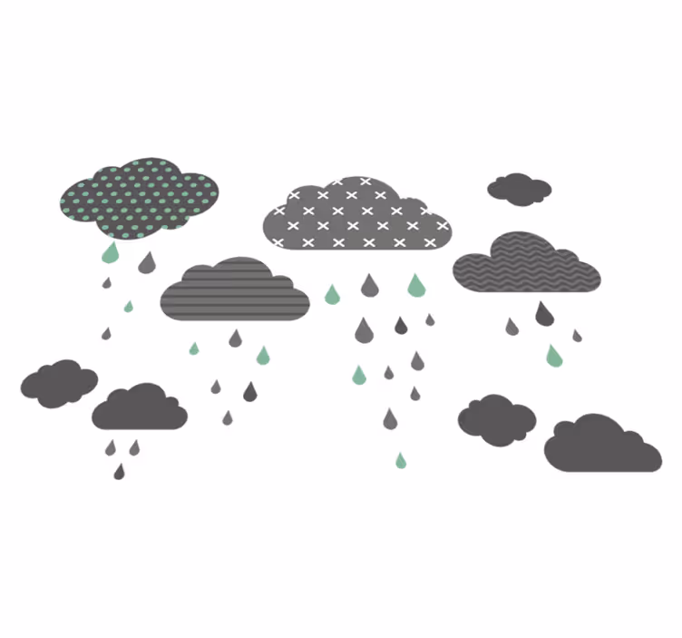 Alfombra vinílica infantil nubes grises de lluvia - TenVinilo