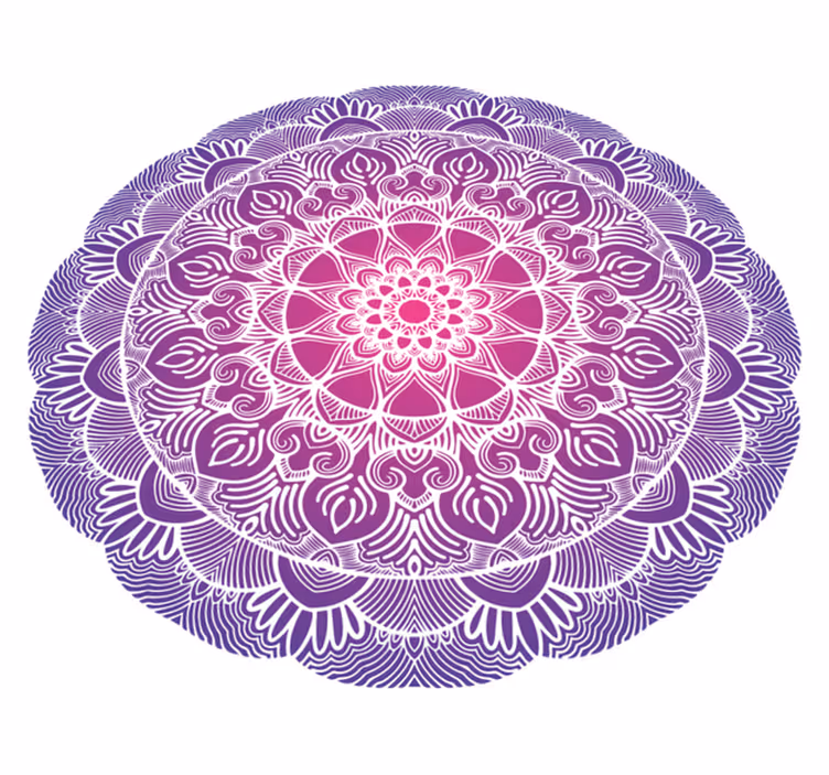 Alfombra vinílica dormitorio mandala de flor púrpura - TenVinilo