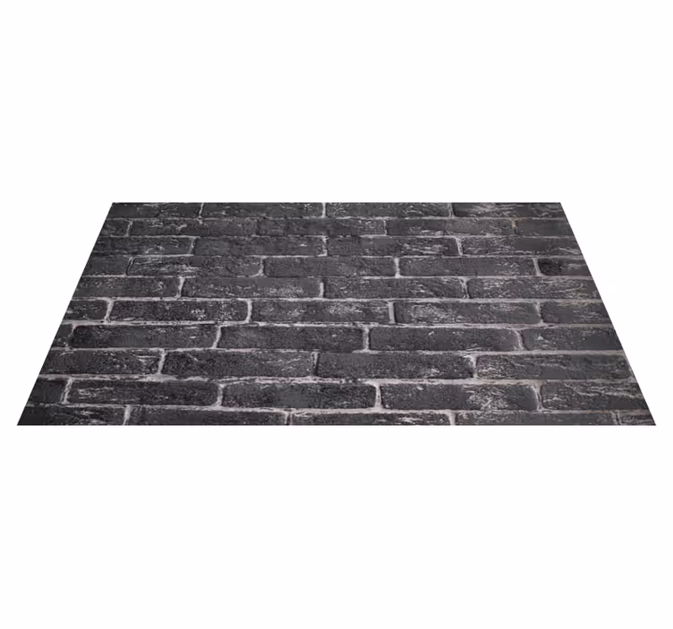 Alfombra vinílica dormitorio pared gris de ladrillos - TenVinilo