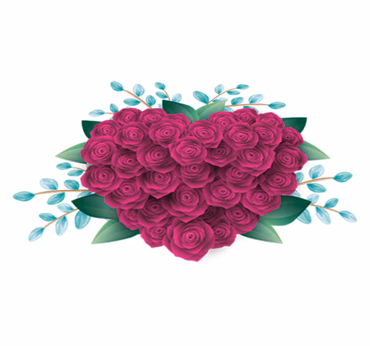 Alfombra vinílica dormitorio corona de corazones con rosas - TenVinilo