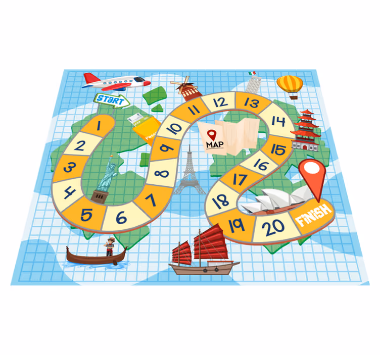 Alfombra vinílica juegos mapa de juegos de mesa - TenVinilo