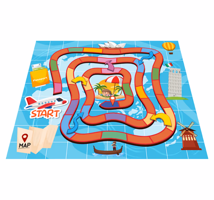Alfombra vinílica juegos viajes de mesa - TenVinilo