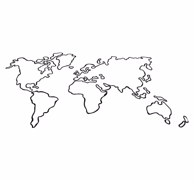 Alfombra vinílica mapamundi mapa político monocolor - TenVinilo