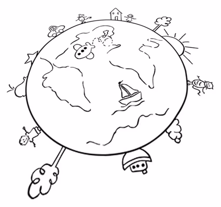 Alfombra vinílica infantil vinilo decorativo mapa mundo - TenVinilo