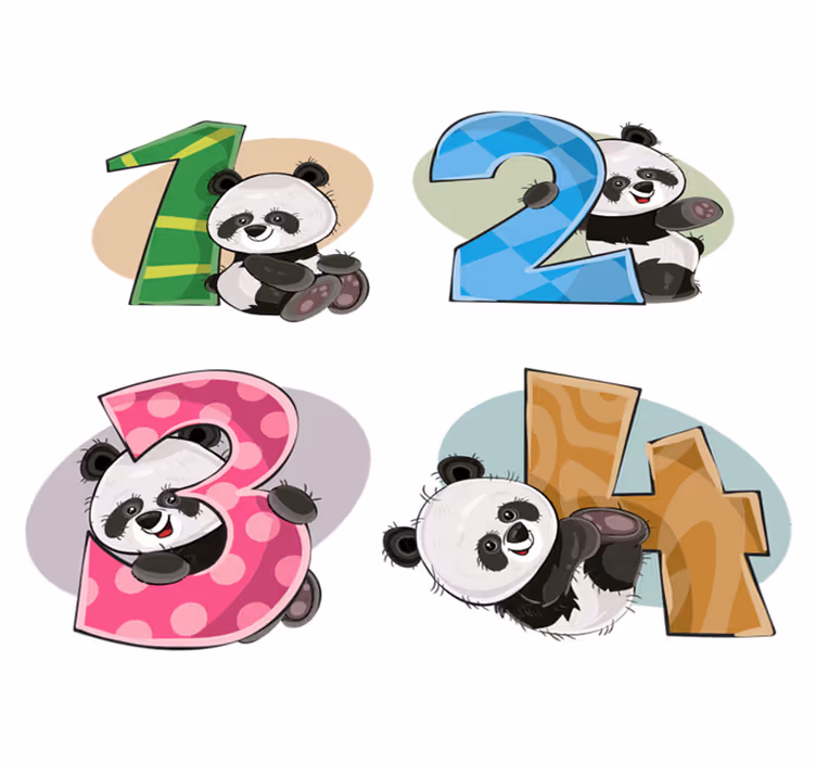 Alfombra vinílica infantil 4 pandas - TenVinilo
