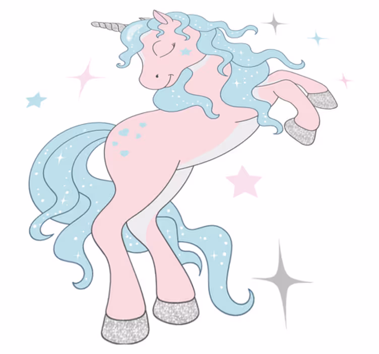Alfombra vinílica infantil patrón unicornios brillantes - TenVinilo
