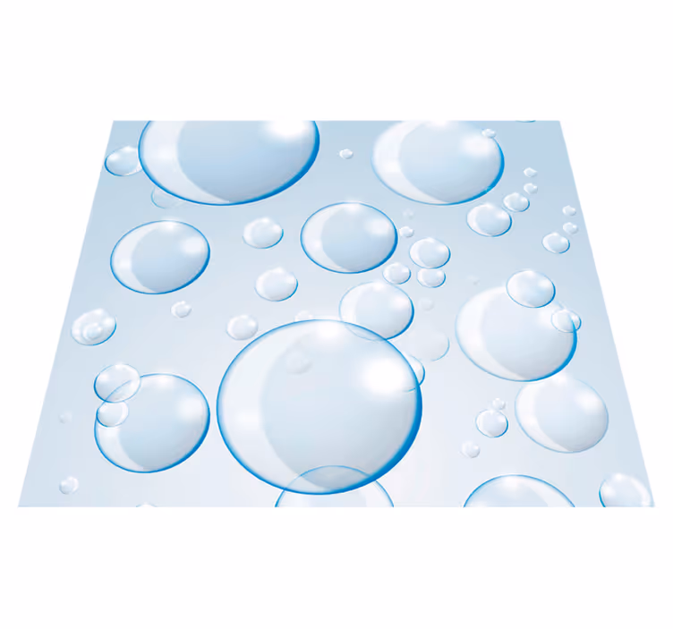 Alfombra vinilo baño motivo de burbujas esféricas - TenVinilo