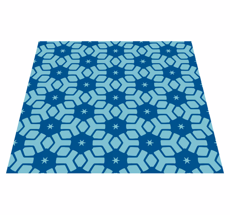 Alfombra vinilo baño papel pintado azulejos azules - TenVinilo