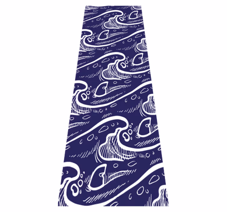 Alfombra vinilo baño fondo de olas azules - TenVinilo