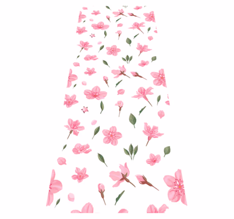 Alfombra vinilo baño flores de cerezo rosa acuareladas - TenVinilo