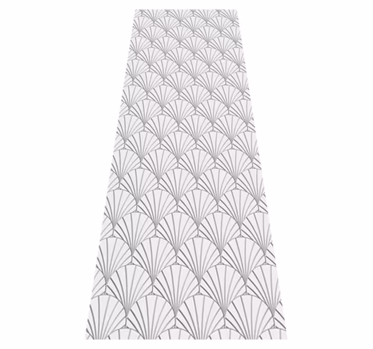 Alfombra vinilo baño con diseño de conchas blancas - TenVinilo