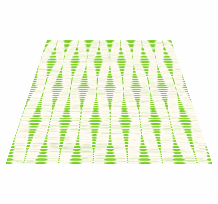 Alfombra vinílica geométrica ikat verde rabaul - TenVinilo