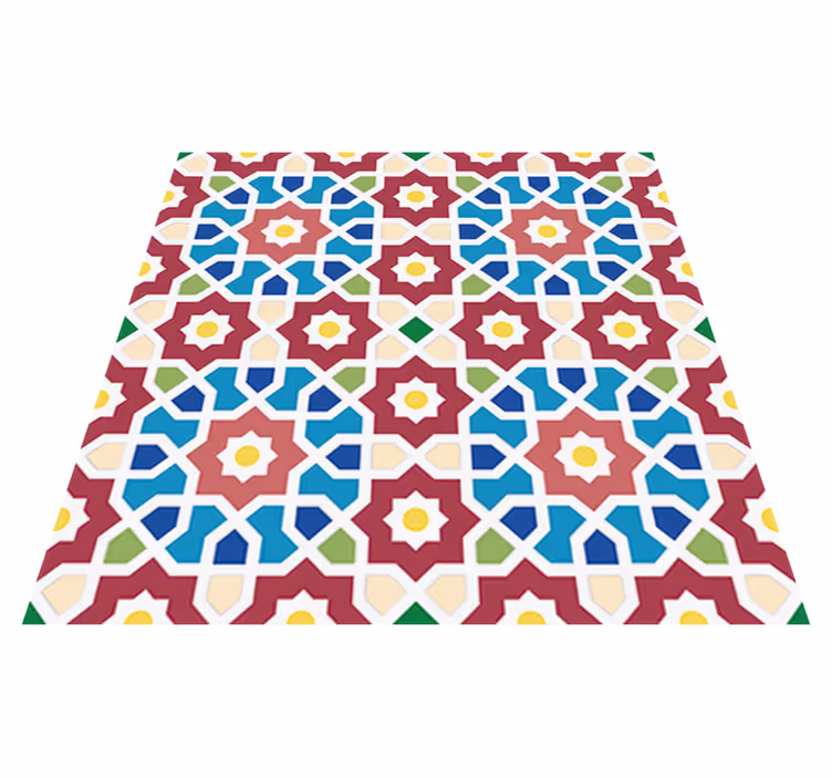 Alfombra vinilo baño azulejo hidráulico árabe - TenVinilo