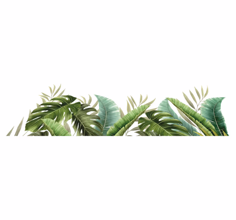 Alfombra vinilo baño plantas tropicales - TenVinilo