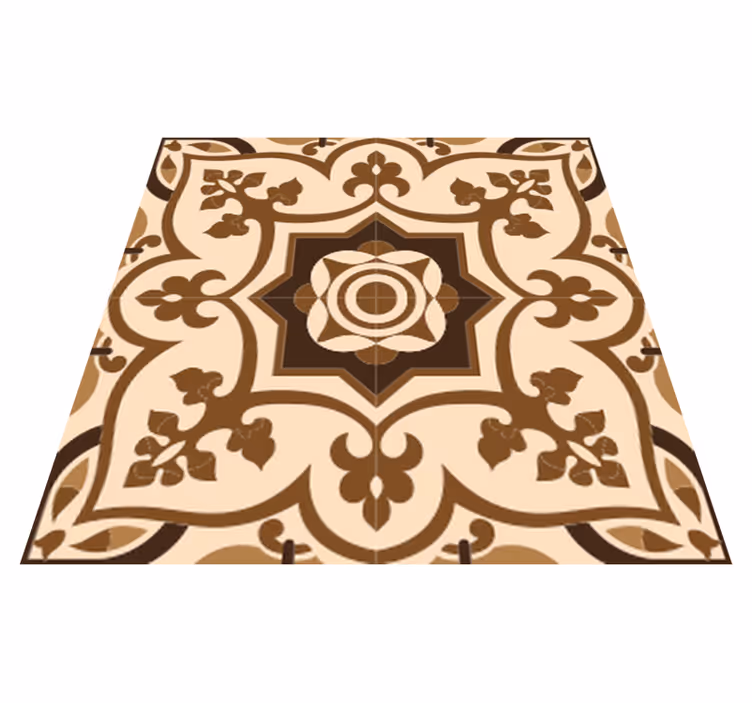 Alfombra vinilo baño patrones de azulejos marrones - TenVinilo