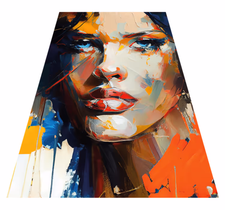 Alfombra vinilo baño pintura facial colorida - TenVinilo