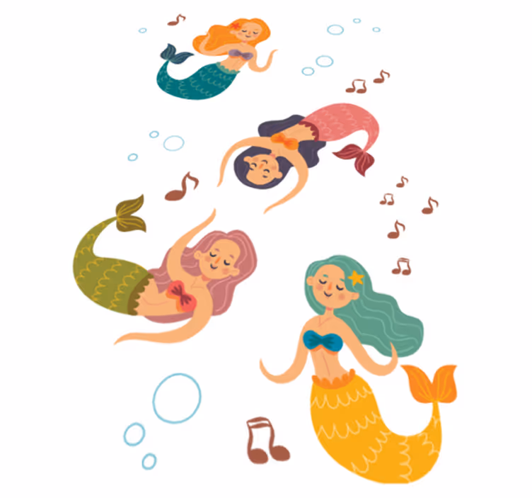 Alfombra vinilo baño sirenas bailarinas - TenVinilo
