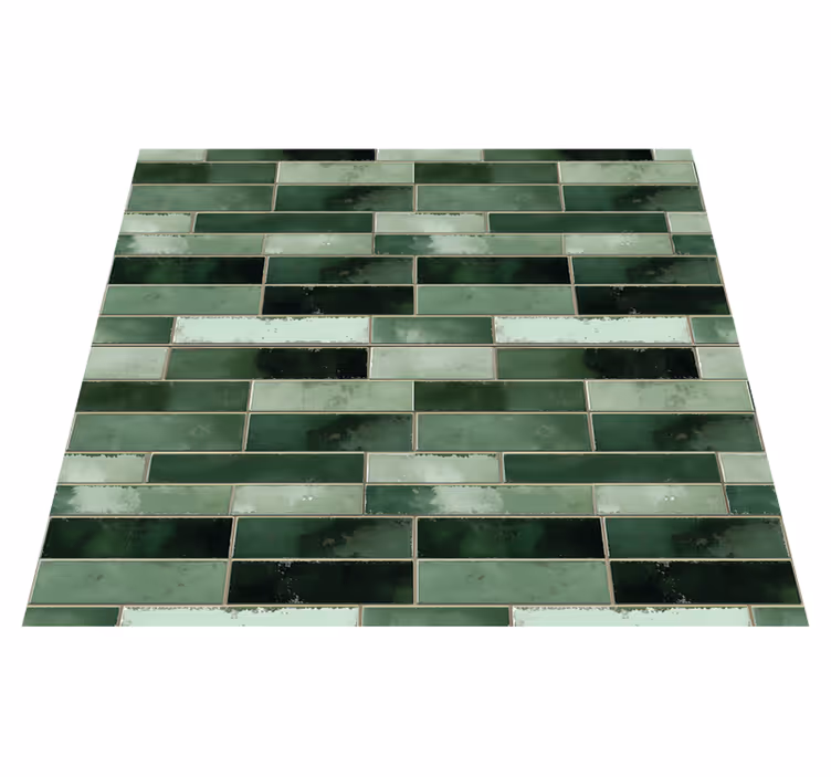Alfombra vinilo baño verde largo - TenVinilo