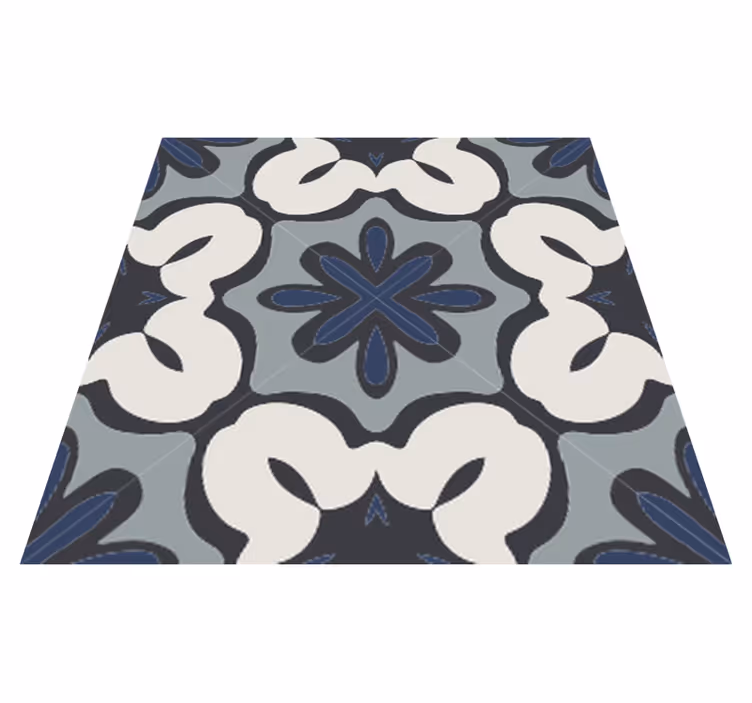 Alfombra vinilo baño estilo gracia azul hidráulico - TenVinilo