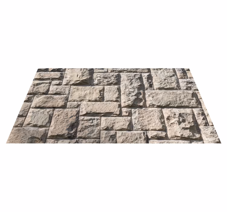 Alfombra vinilo baño pared de piedra rústica gris - TenVinilo