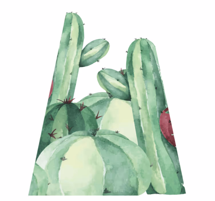 Alfombra vinilo baño plantas de cactus - TenVinilo