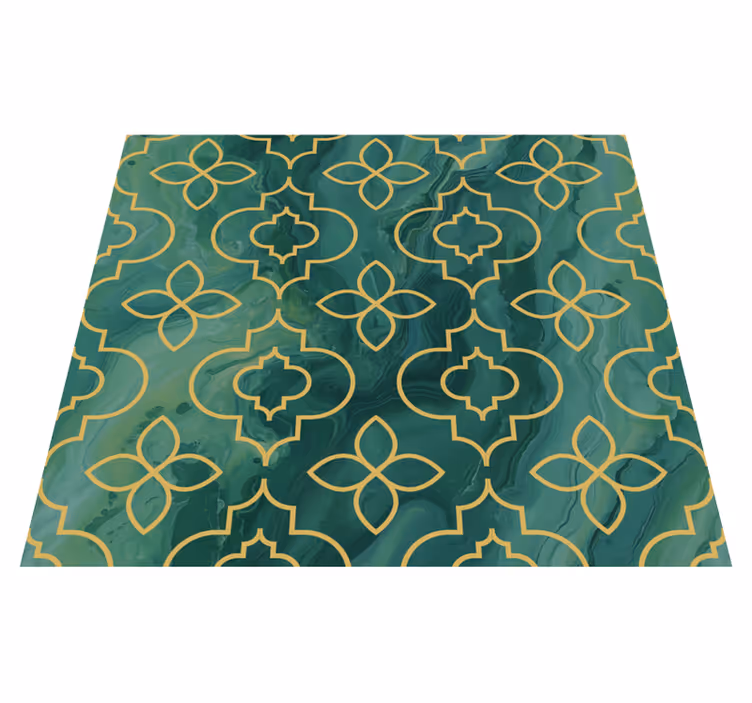 Alfombra vinilo baño turquesa - TenVinilo