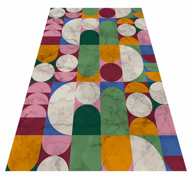 Alfombra vinilo baño formas geométricas texturizadas - TenVinilo