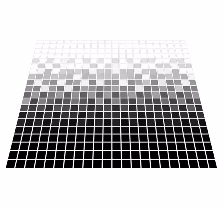 Alfombra vinilo baño mosaicos cuadrados monocromos - TenVinilo