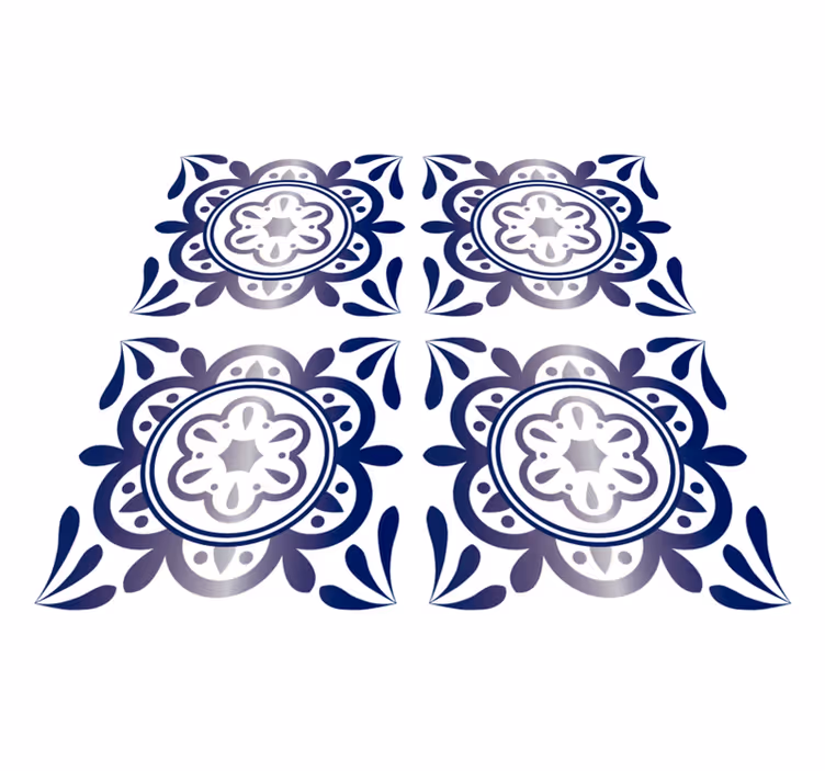 Alfombra vinílica cocina azulejo antiguo azul - TenVinilo