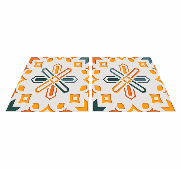 Alfombra vinílica cocina baldosas de cemento encaustic - TenVinilo