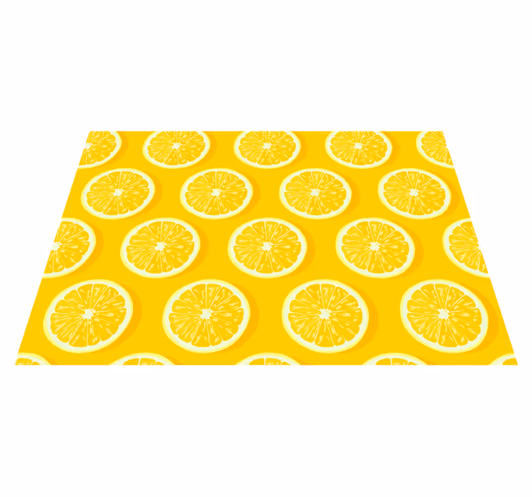Alfombra vinílica cocina limones en rodajas - TenVinilo