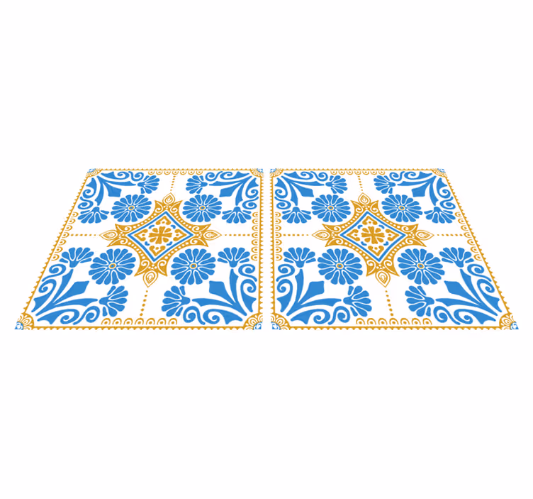 Alfombra vinílica cocina diseño de baldosas morunas - TenVinilo