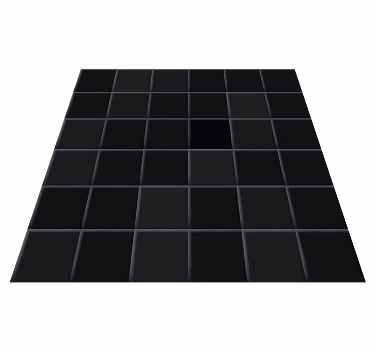 Alfombra vinílica cocina azulejos pequeños negros - TenVinilo
