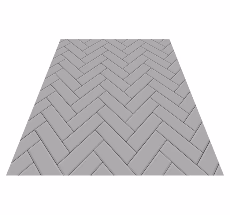 Alfombra vinílica cocina baldosas en espiga gris - TenVinilo