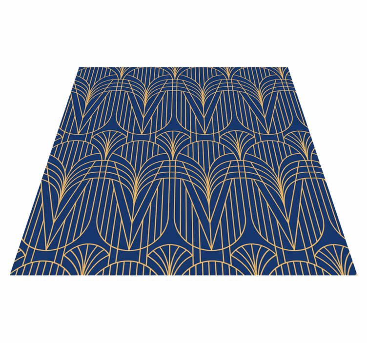 Alfombra vinílica cocina con diseño art déco dorado - TenVinilo