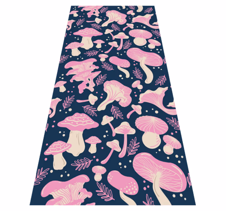 Alfombra vinílica cocina patrón de setas rosa - TenVinilo