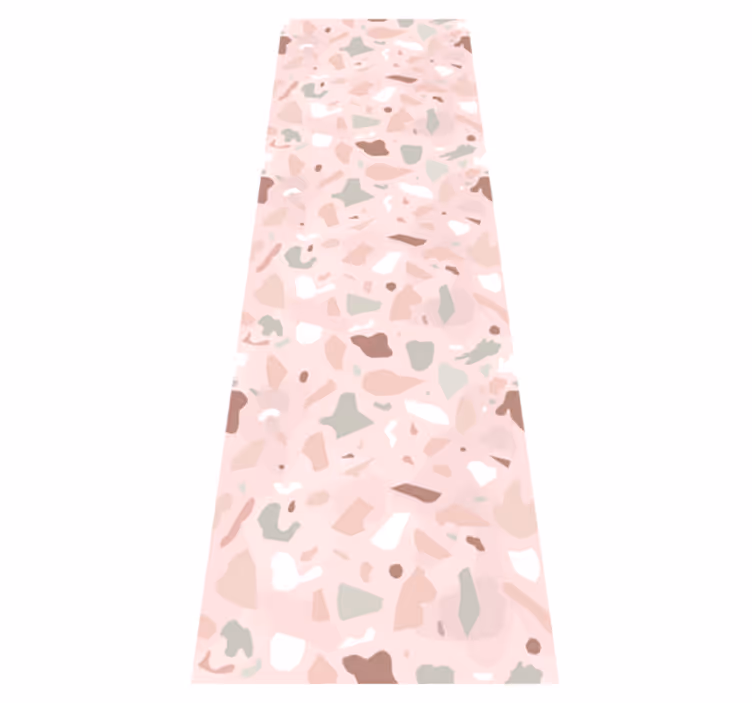 Alfombra vinílica cocina en tonos rosa terrazzo - TenVinilo