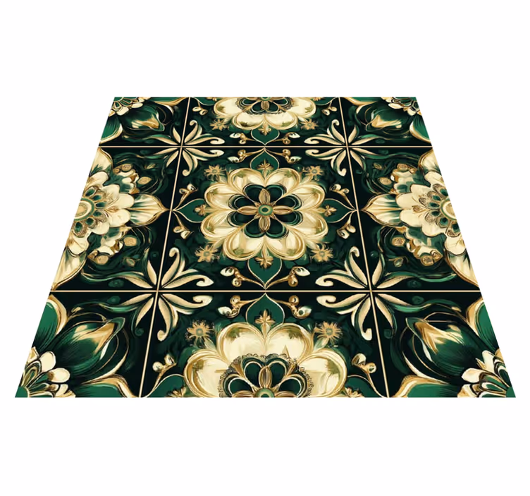 Alfombra vinílica cocina mosaico botánico - TenVinilo